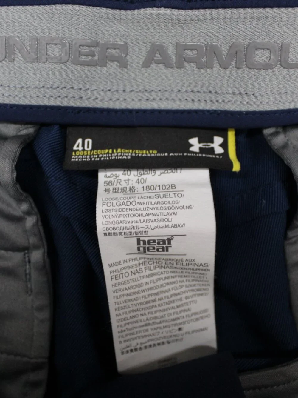 UNDER ARMOUR GOLF REGULAR FIT SHORTS NYLON/POLY/SPANDEX SHORTS NAVY Sz 40